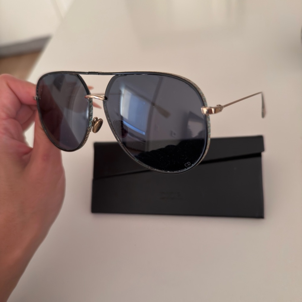 Christian Dior Gold Aviator Sunglasses